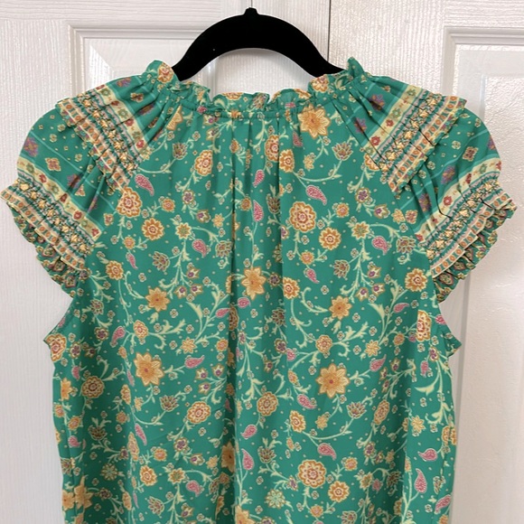 Current Air Floral Border Print Top size Small - Picture 5 of 6